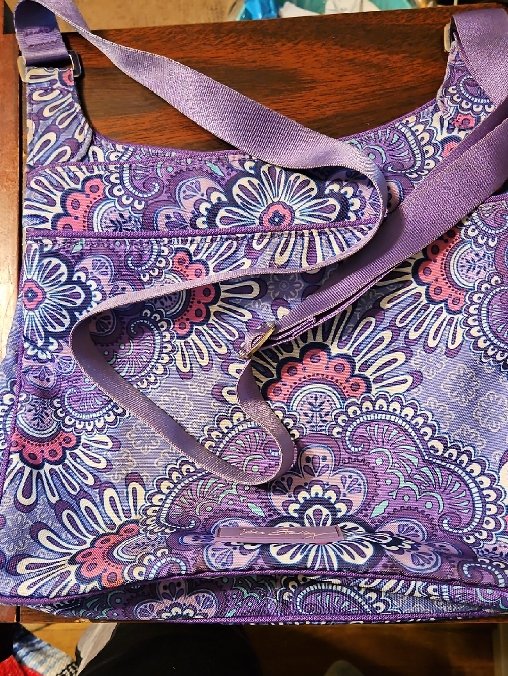 Vera Bradley Purple Floral Paisley Crossbody Shoulder Bag